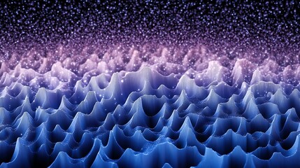 Obraz premium Cosmic Landscape: A 3D Render of a Starry, Undulating Terrain AI Generated