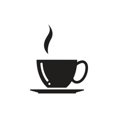 Coffee and Tea cup icon vector template. Hot cup beverage design
