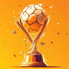 Golden Soccer Trophy Illustration