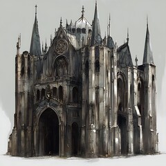 Majestic gothic cathedral with detailed spires and ornamental design high resolution picture