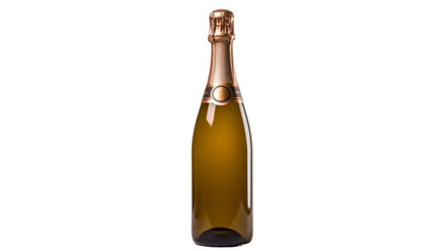 Champagne champaign bottle isolated on transparent background PNG.

