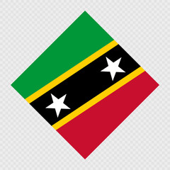 Saint Kitts and Nevis rhombus flag. Vector illustration.