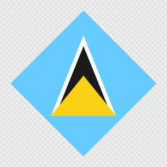 Obraz premium Saint Lucia rhombus flag. Vector illustration.