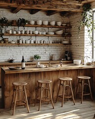 Beautiful vintage inspired kitchen high resolution picture