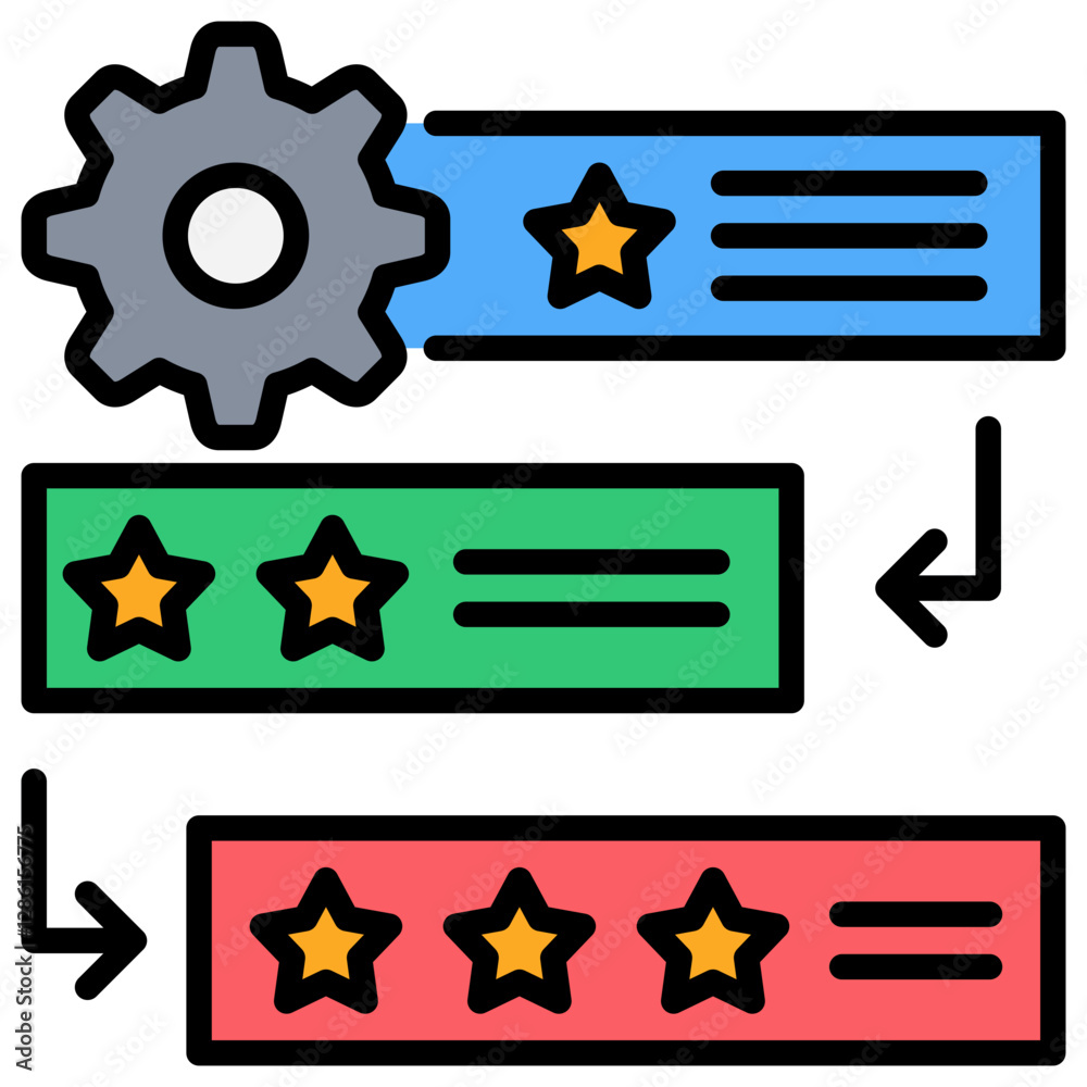 Poster prioritization lineal color icon