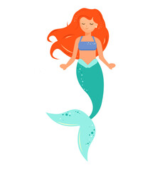 mermaid isolated on white background