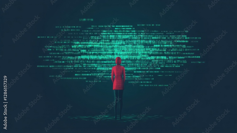 Poster search bar concept with prompt word for artificial intelligence illustration on the scattered text b