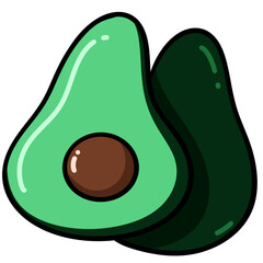 vector illustration of an avocado