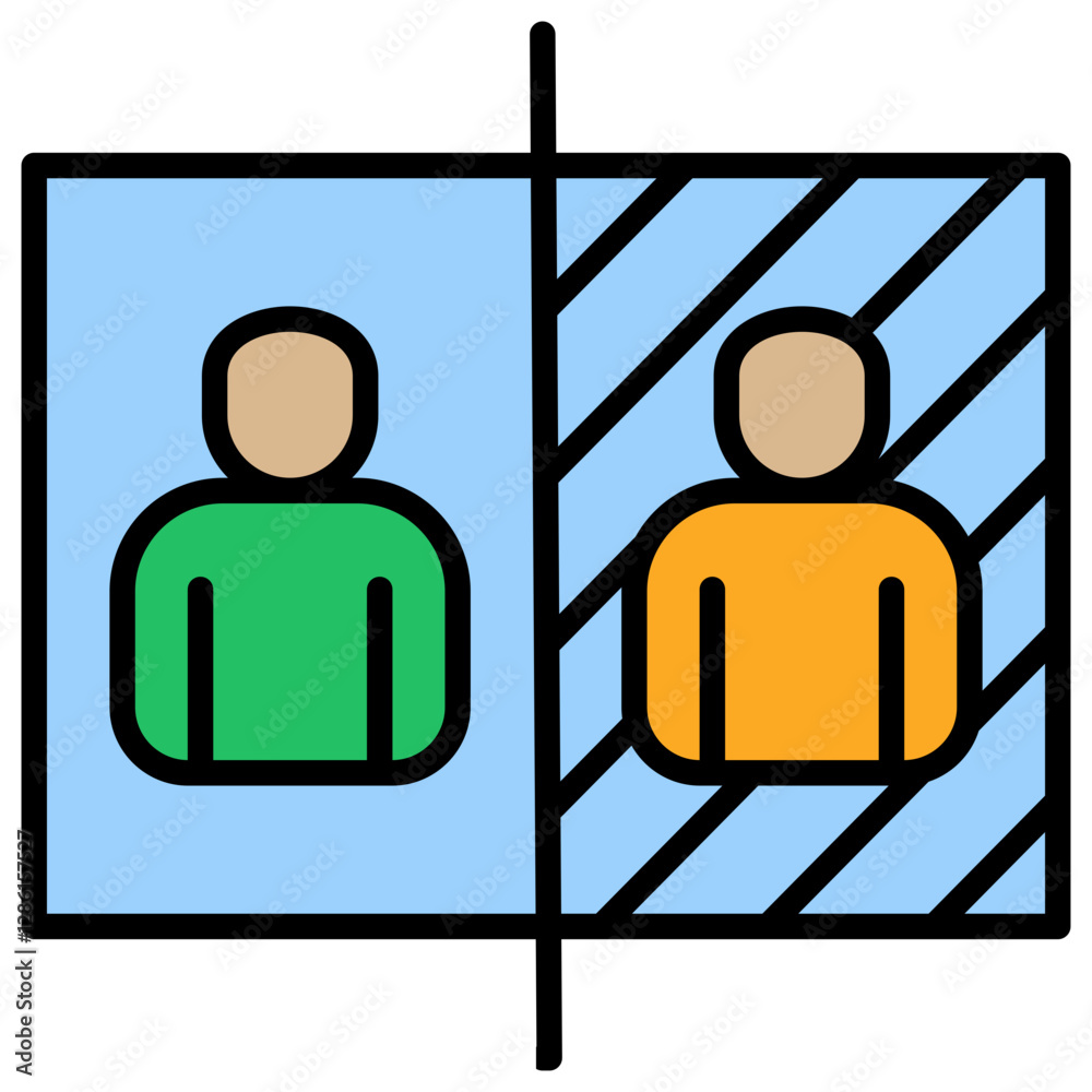 Poster self reflection lineal color icon