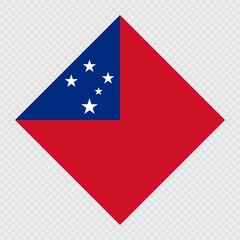 Samoa rhombus flag. Vector illustration.