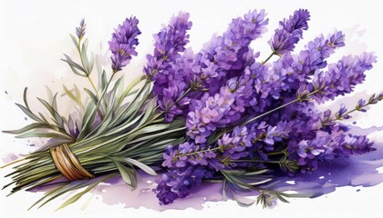 Fototapeta premium lavender isolated on white background