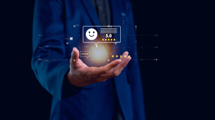 Online customer satisfaction survey feedback and ratings for business success, Quality service evaluation positive customer reviews.