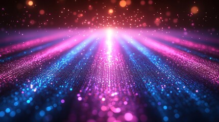 Fototapeta premium Sparkling, glowing pathway, vibrant colors, bokeh background