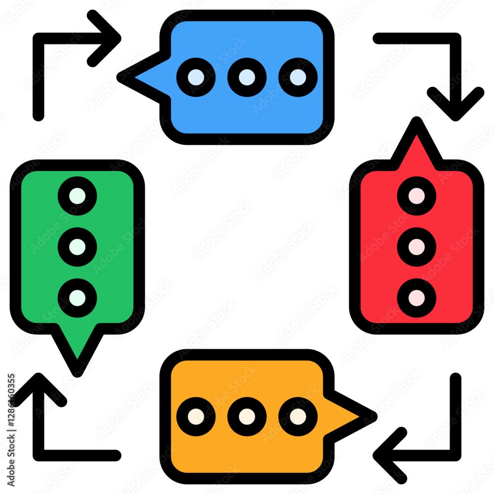 Poster Feedback Loop Lineal Color Icon