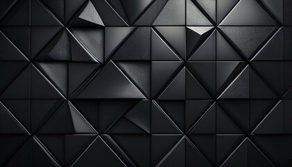 Obraz premium high tech dark background with a triangular block structure wall texture with a 3d triangle tile pattern