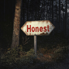 Road Side Style Sign With the Word "Honest"