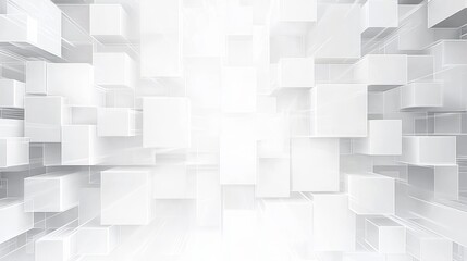 Abstract White Cube Composition 3D Rendered Geometric Design, Abstract Background, White Cubes, Minimalist. Abstract, Geometric
