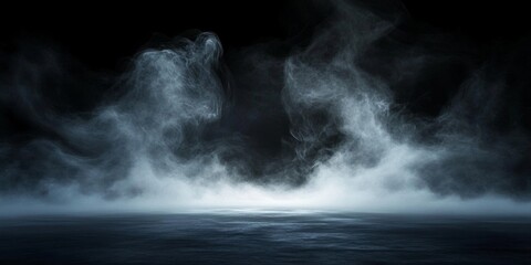 Obraz premium Dark Misty Scene Digital Composition, Smoke Texture, Atmospheric Background, Smoke effect, abstract background Smoke, digital art