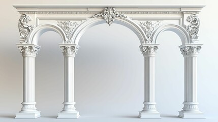 Elegant White Architectural Columns Archway Design