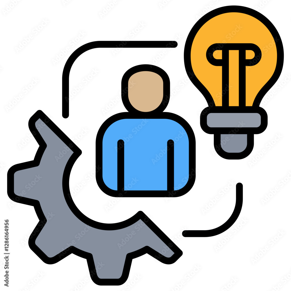 Poster technique lineal color icon