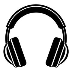 silhouette headphones icon vector illustration