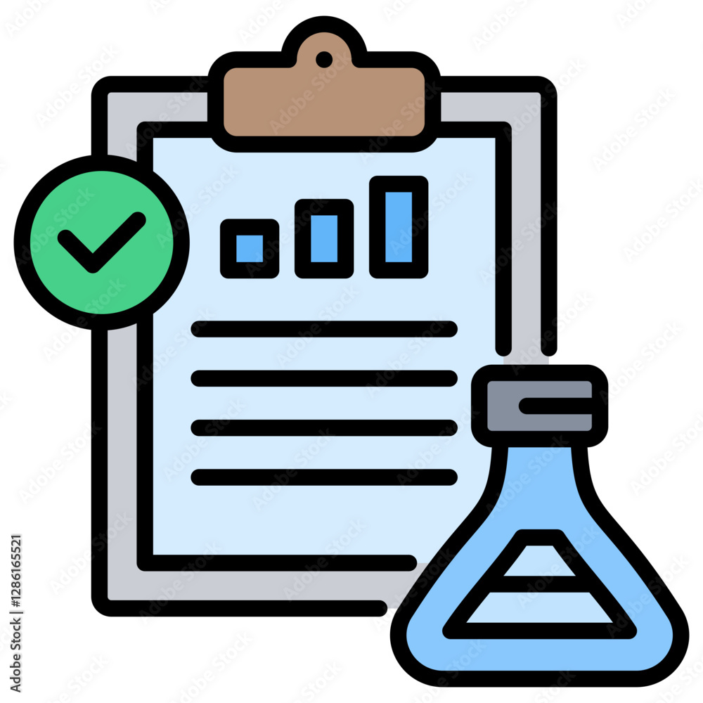 Poster experiment results lineal color icon
