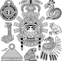 Mayan Jaguar Art Vector, Ancient Mayan Jaguar Illustration, Mayan Jaguar Symbol Design, Tribal Jaguar Mayan Style, Jaguar Totem Mayan Art, Mayan Jaguar Head Vector, Aztec Mayan Jaguar Element, Mayan C