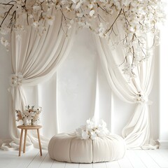 Background wedding with flowers generative AI