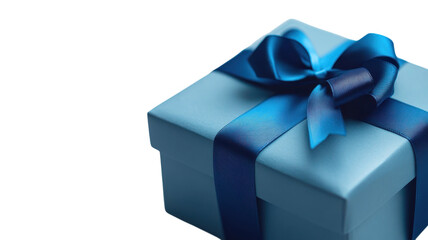 Obraz premium Gift box wrapped in blue ribbon ready for special occasion celebration