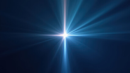 Obraz premium An illuminated depiction of a cross with light beams emanating from it, against a dark background.
