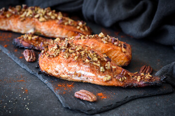 Glazed honey salmon 