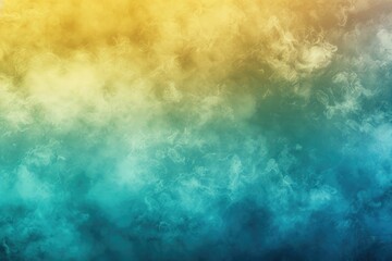 Obraz premium Abstract background with a gradient of yellow and teal smoke, creating a dreamy and ethereal atmosphere.
