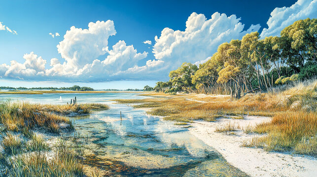 A Vivid Tapestry of Tidal Ebb and Flow, Resilient Halophytic Flora, and the Profound Ecological Significance of These Biodiverse Coastal Liminal Zones
