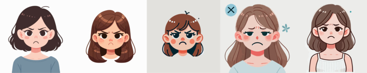 Vector of an angry and disappointed child