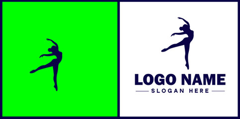 Dance Studio icon Dance academy Dance school Dance center flat logo sign symbol editable vector
