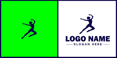 Dance Studio icon Dance academy Dance school Dance center flat logo sign symbol editable vector