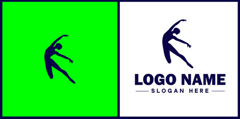Dance Studio icon Dance academy Dance school Dance center flat logo sign symbol editable vector