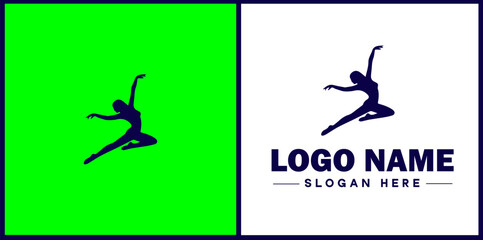 Dance Studio icon Dance academy Dance school Dance center flat logo sign symbol editable vector