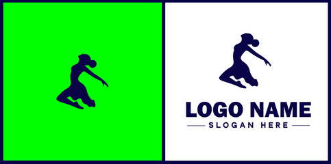 Dance Studio icon Dance academy Dance school Dance center flat logo sign symbol editable vector