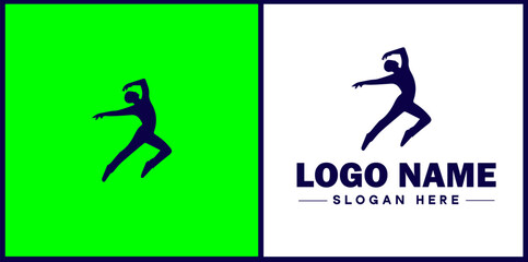 Dance Studio icon Dance academy Dance school Dance center flat logo sign symbol editable vector