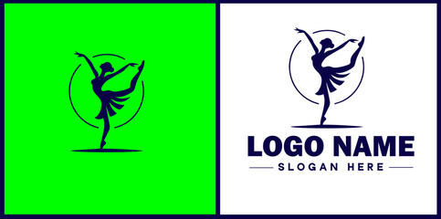 Dance Studio icon Dance academy Dance school Dance center flat logo sign symbol editable vector