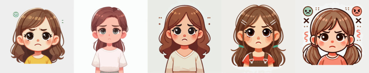 Vector of an angry and disappointed child