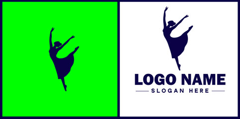 Dance Studio icon Dance academy Dance school Dance center flat logo sign symbol editable vector