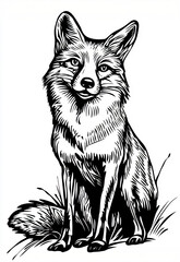 Dynamic Cartoon Fox Graphic: Bold Detailed Animal Art for Apparel, Merchandise, and Creative Designs with Transparent Background for Flexible Global Applications