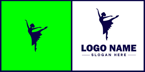Dance Studio icon Dance academy Dance school Dance center flat logo sign symbol editable vector
