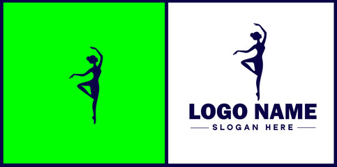 Dance Studio icon Dance academy Dance school Dance center flat logo sign symbol editable vector