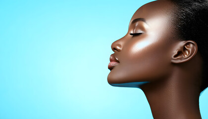 Portrait of a beautiful woman studio photography indoor side profile beauty and empowerment