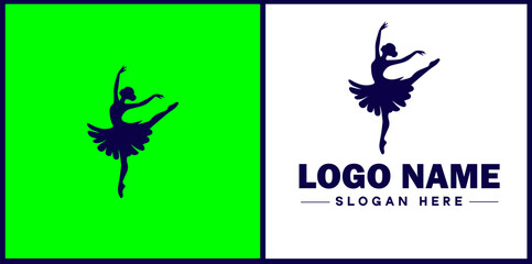 Dance Studio icon Dance academy Dance school Dance center flat logo sign symbol editable vector
