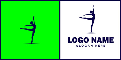 Dance Studio icon Dance academy Dance school Dance center flat logo sign symbol editable vector