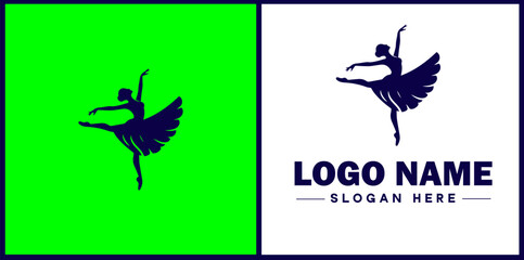 Dance Studio icon Dance academy Dance school Dance center flat logo sign symbol editable vector